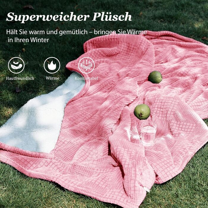 Ковдра з підігрівом 130x160 см - Ковдра з підігрівом та 9 режимами нагріву - функція автоматичного вимкнення на 10 годин, захист від перегріву, можна прати в пральній машині (Рожевий) Рожевий 130 x 160 см