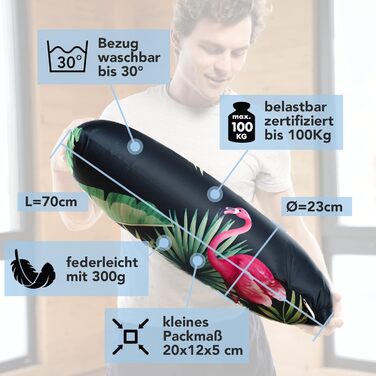 Надувна подушка для йоги BOLSTair для медитації, дорожня подушка, виготовлена з екологічно чистих матеріалів у Німеччині із запатентованим механізмом насоса, винно-червоного кольору