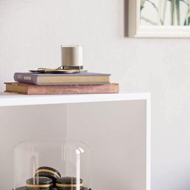 Низька книжкова шафа Vida Designs Cambridge, 3-ярусна, сучасна, компактна, для вітальні, спальні або офісу, окремостояча, В75xШ60xГ24 см (біла) Біла низька (3 полиці)