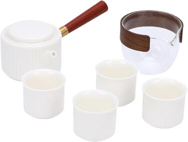 Керамічний чайник для подорожей Авто-Чай з елегантними чашками, ідеальний для пікніків та офісу