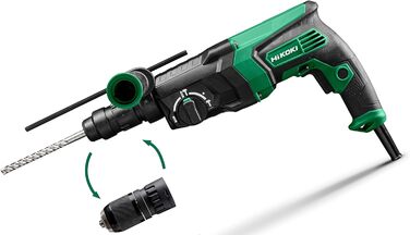 Перфоратор HIKOKI DH26PMCWSZ (у кейсі) 830 Вт, SDS-plus, 240 В, з буром SSBF 13 мм