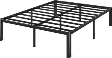 Каркас ліжка Zinus Van 140x200 см - Металеве ліжко 140x200 з металевою рейковою основою - Платформа заввишки 41 см з простором під нею - Пружинний матрац не потрібен - Легке складання - Чорний 140 x 200 см