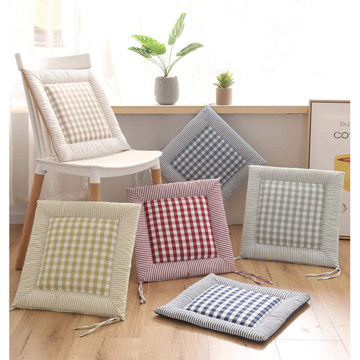 Комплект з 4 Seat Cushion Linen, 4040см Квадратна подушка для крісла Подушка для сидіння в Home and Garden Collection Подушка для крісла (зелена)