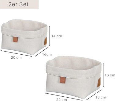 Набір кошиків для зберігання LOVE IT STORE IT, 2 шт. - Тканинні кошики для декору ванної кімнати та дитячої кімнати - Бежевий - Набір з 2 шт., 2 розміри