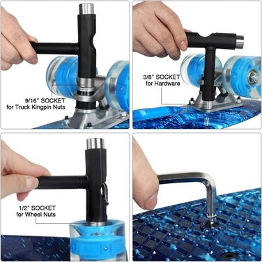 Скейтборд для дітей, підлітків та дорослих BELEEV Mini Cruiser Skateboard 22 Inch – Galaxy Blue, світлодіодні колеса з підсвічуванням