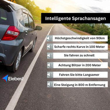 Навігаційний пристрій Elebest City 90 TMC 9-дюймова GPS-навігаційна система 2025 року з TMC, точками інтересу, попередженнями про камери контролю швидкості та оновленнями карти Навігація для вантажівок, автомобілів та автофургонів