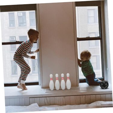 Для великих кеглі Skittles, використання в приміщенні/на вулиці, сприяє розвитку моторики, координації рук і очей та логічного мислення, міцна пластикова гра в боулінг для малюків та сімейних розваг