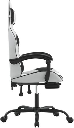 Ігрове крісло з підставкою для ніг, крісло для ПК, геймерське крісло, ігрове крісло, крісла для домашнього офісу, крісла для ігор, комп&39ютерне крісло, крісло для PlayStation, біла та чорна штучна шкіра