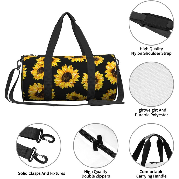 Дорожня сумка Метелик для дівчаток містка, легка та довговічна. Ідеальний подарунок для подорожей, відпустки, ділових поїздок та активного відпочинку. Дизайн весняні соняшники та ретро-квіти, універсальний розмір.