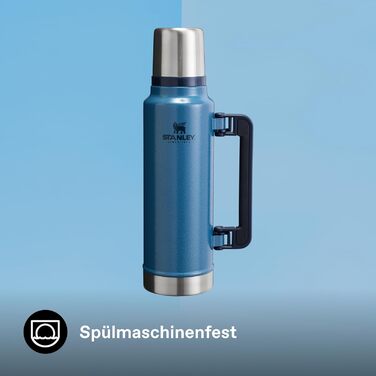 Термос Stanley Classic Legendary 1.4 л - Зберігає напої гарячими або холодними протягом 40 годин - Термос з нержавіючої сталі - Без BPA - Можна мити в посудомийній машині - Hammertone Lake 1420 мл Hammertone Lake
