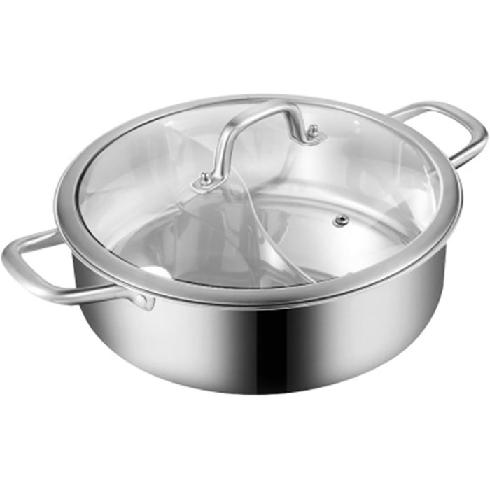 З нержавіючої сталі з роздільником Окремий гарячий горщик з роздільником для домашнього ресторану 28см