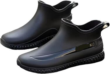 Чоловічі гумові чоботи, гумові чоботи з коротким халявою, низьке робоче взуття, кухонне взуття, зносостійкі водонепроникні чоловічі чоботи, чорні, розмір 43 EU