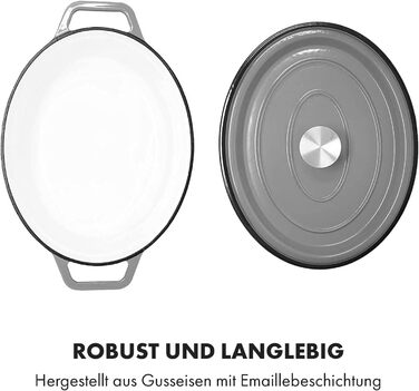 Велика каструля для барбекю з кришкою вогнетривка чавунна каструля емальована 33 см каструля об'ємом 5,5 л каструля підходить для