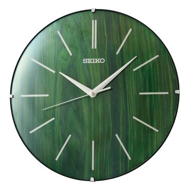 Настінний годинник Seiko, зелений, дерево