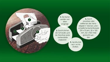 Механічний змішувач карт ASS Altenburger 22574033 Vario з ручним приводом, для різних форматів карт, в картонній коробці, зелений, розміри 24,3 x 15,7 x 10,6 см