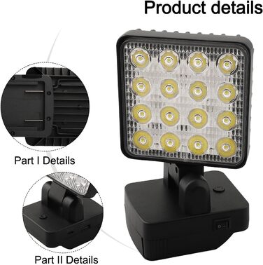 Бездротовий робочий ліхтар, сумісний з акумуляторами Metabo серії 18V, з регульованою яскравістю та низьким рівнем Vo для захисту L-tag.