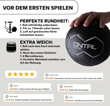 Гандбольний м&39яч CHAIZ CNTRL Hype Grip BLACK Тренувальний та змагальний м&39яч Розмір 2 та 3 Гандбольний м&39яч для жінок та чоловіків в комплекті чохол для м&39яча