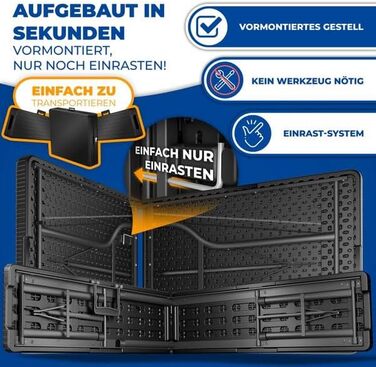 Комплект пивних меблів KESSER з 3 предметів стіл та 2 лавки Буфетний стіл для використання в приміщенні та на вулиці, складний комплект садових меблів, 183x76x74 см, пластиковий складний стіл, вигляд ротанга, садовий стіл, включає чохол та ручки для перен