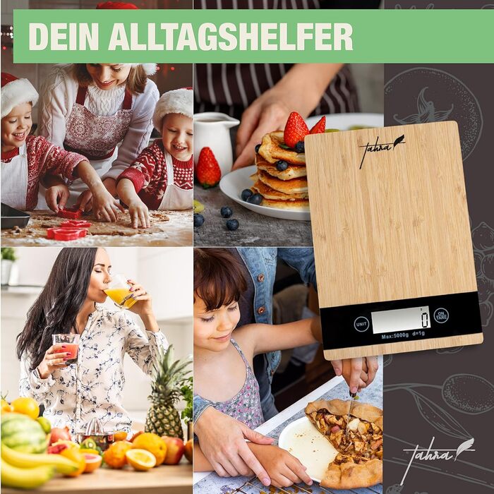 Кухонні ваги цифрові - Цифрові кухонні ваги до 5 кг - Цифрові ваги з рідкокристалічним дисплеєм - Кухонні ваги для випічки, пригот