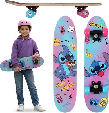 Дерев&39яний скейтборд Disney Stitch, 61 см, нековзний, легкий та стійкий, 20-50 кг