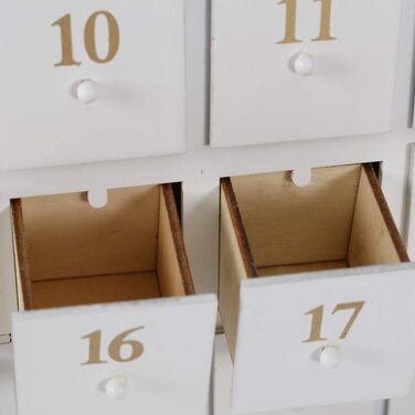 Дерев'яний адвент-календар з 24 шухлядами та світлодіодними лампочками PIONEER-EFFORT