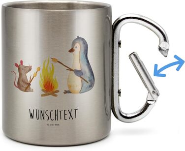 Персоналізована кружка &quotМістер і місіс Панда&quot з пінгвіном біля багаття - подарунки, робота, персоналізована кавова кружка, персоналізована термокружка, миша, кохання, кружка, робота, ізольована кружка