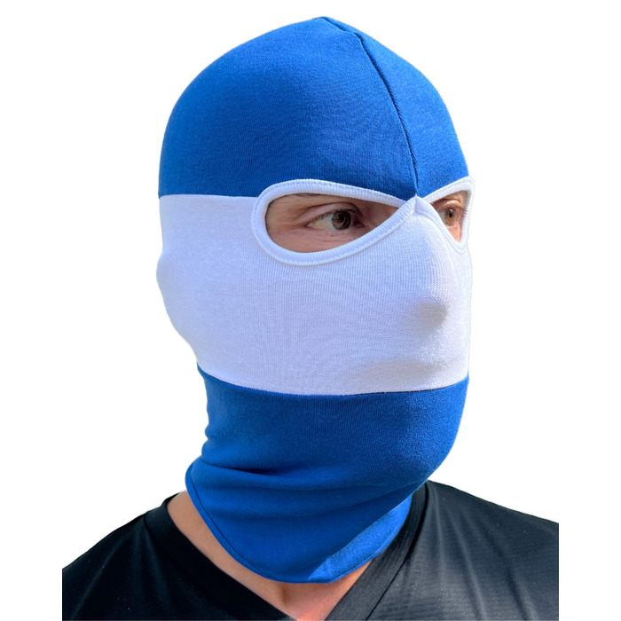 Балаклава PGWEAR у синьо-білу смужку Маска-балаклава-шапка Ультрас Хулігани