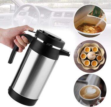 Автомобільний чайник, нержавіюча сталь 12В автомобільна чашка для підігріву кави чай термос чашка для підігріву води чайник для по