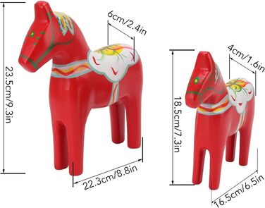 Шведська статуетка коня Дала, 1 пара шведських коней Дала з дерева, статуетка коня Далекарля, фігурка для прикрас, прикраса