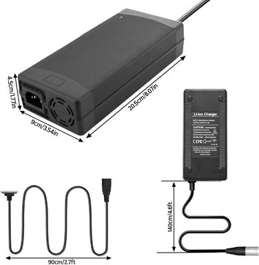 Зарядний пристрій для літій-іонних акумуляторів Yasco з кількома роз&39ємами для електричних велосипедів, скутерів, електровелосипедів, човнів та мотоциклів Зарядний пристрій Xiaomi (54.6V 5A) 54.6V 5A з кількома роз&39ємами