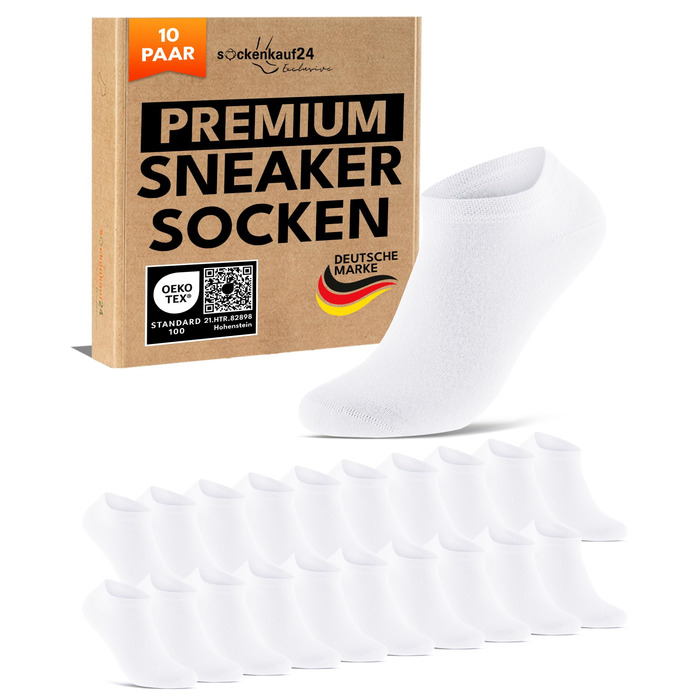 Пар преміальних шкарпеток-кросівок для чоловіків та жінок, виготовлених з чесаної бавовни зі зручною безшовною манжетою, розміри 39-42, білі, 10