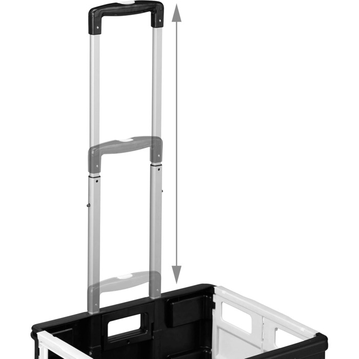 Складний візок для покупок Relaxdays з телескопічною ручкою, колесами, вантажопідйомність до 35 кг, об'єм 50 літрів, чорно-сірий