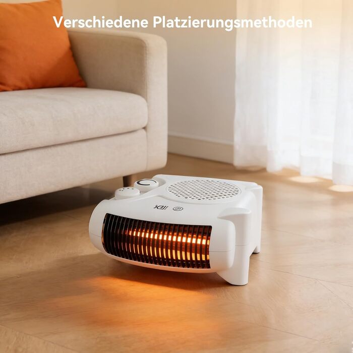 Портативний електричний обігрівач потужністю 2000 Вт з 2 режимами нагріву та функцією охолодження повітря, вертикальна та горизонтальна робота, тихий мідний двигун, захист від перегріву, невеликий обігрівач для офісу, ванної кімнати, спальні