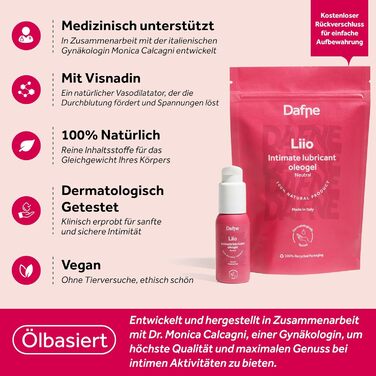 Преміальний лубрикант Розроблено спільно з провідним гінекологом Монікою Кальканьї Сприяє самопочуттю завдяки Visnadin Для жінок, чоловіків та пар Сумісний з латексом, веганський, 50 мл