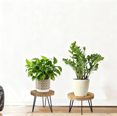 Дерев&39яна підставка для рослин, 25,4 * 17,8 см, кругла підставка для квітів з 3 ніжками, полиця для рослин, стійка для квітів, квітковий табурет, мінімалістична бамбукова підставка для рослин для вітальні, балкону, саду, декору для приміщень/зовнішнього