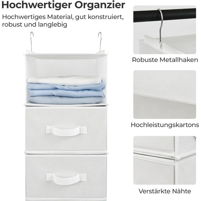 БАБУСЯ КАЖЕ набір тканинних коробок для зберігання та 6 складних підвісних полиць