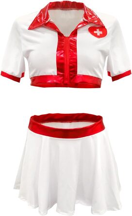 Нижня білизна VicSec Sexy Ladies Nurse Cosplay Party Глибокий V-подібний виріз Костюм медсестри Косплей Рольова гра Уніформа медсестри Костюм Уніформа медсестри 3 Style Style B-white