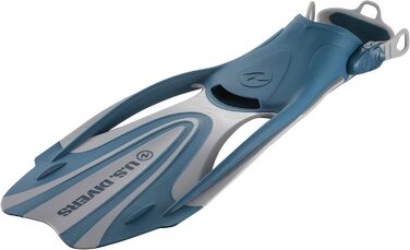 Набір US.Divers Cozumel - Спорядження для дайвінгу, маска, ласти та трубка для дорослих із захистом від ультрафіолету, лінзами, що запобігають запотіванню та протіканню, трубка, унісекс, силіконова маска, регульовані ласти L СІРИЙ ТЕМНО-СИНІЙ