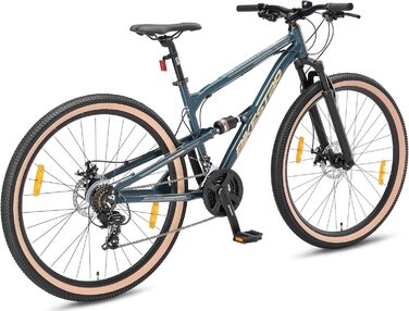 Повністю алюмінієвий гірський велосипед BIKESTAR з 21-швидкісною коробкою передач Shimano, дисковими гальмами, шинами 26, 27,5, 29 дюймів рама 16, 16,5, 17,5 дюймів БЕЗРИЗИКОВА ПРОБА Шини 29 дюймів рама 17,5 дюймів 29 дюймів синього кольору