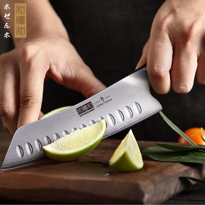 Ніж HOSHANHO Santoku, японський кухонний ніж Шеф-кухарський ніж професійний ніж, гостре лезо AUS-10 з ергономічною ручкою, подарун