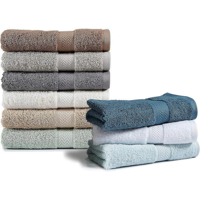 Набір рушників CHATEAU HOME COLLECTION (4 банних рушники, 6 рушників для рук, 8 фланелей) 600 г/м, абсорбуючий, комплект постільно