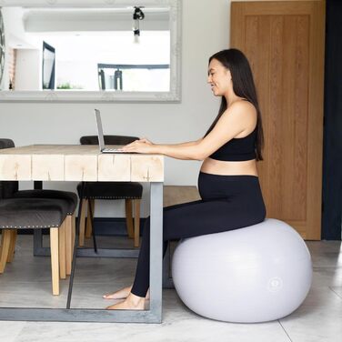 М&39яч для народження BABYGO Набір м&39яча для йоги, роботи та вправ для вагітних, а також книга. Цілі триместру, фізіотерапія вагітності, план пологів та відновлення, включаючи екологічно чисту перлину з захистом від розривів, 65 см 1