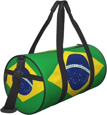Спортивна сумка з бразильським прапором для фітнесу та подорожей, велика дорожня сумка, вихідного дня для чоловіків та жінок