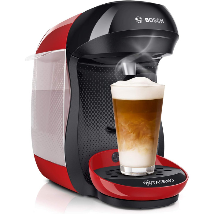 Кавоварка Bosch Tassimo Happy капсульна TAS1003, 70 напоїв, повністю автоматична, підходить для всіх чашок, компактна, 1400 Вт, че