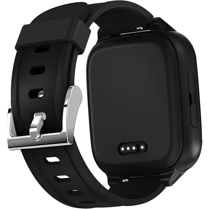 Дитячий телефон-годинник (із SIM-карткою) 4G, дзвінки, повідомлення, шкільний режим, функція SOS, GPS, камера, крокомір - вкл. безкоштовний 3-місячний контракт (ЧОРНИЙ)