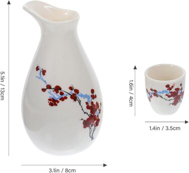 Набір для саке SAFIGLE з кераміки чайник та 8 чашок. Традиційний японський посуд для чаю та вина, ідеальний подарунок для особливих випадків.