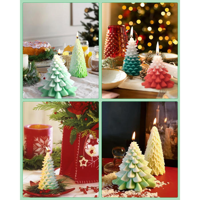 Набір із 3 форм для різдвяних ароматичних свічок своїми руками Zounin