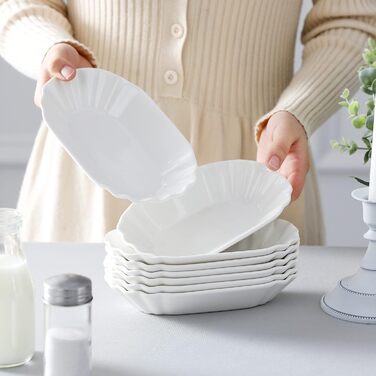 Регулярна серія, 8 шт. Набір пілінгу картоплі фрі, кремовийБілий порцеляновий пілінг для картоплі фрі, миска каррівурст, тарілка д