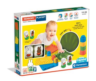 Мякі кубики Clemmy - Міфі Сенсорний набір - Кубики та персонаж Міфі, українська мова, розвиваюча іграшка для дітей від 18 до 36 місяців, виготовлено в Італії, 56186 -
