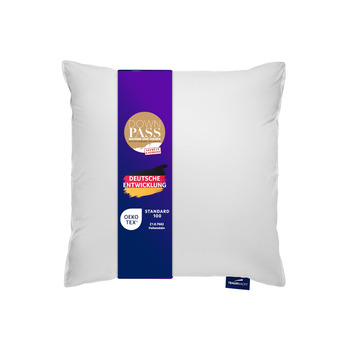 Пухова подушка Traumnacht Comfort з високоякісним напівпуховим наповнювачем та пухостійким чохлом зі 100 бавовни, сертифікована Oeko-Tex, 80 x 80 см, виготовлена за німецькими стандартами якості, 1 пухова подушка 80 x 80 см